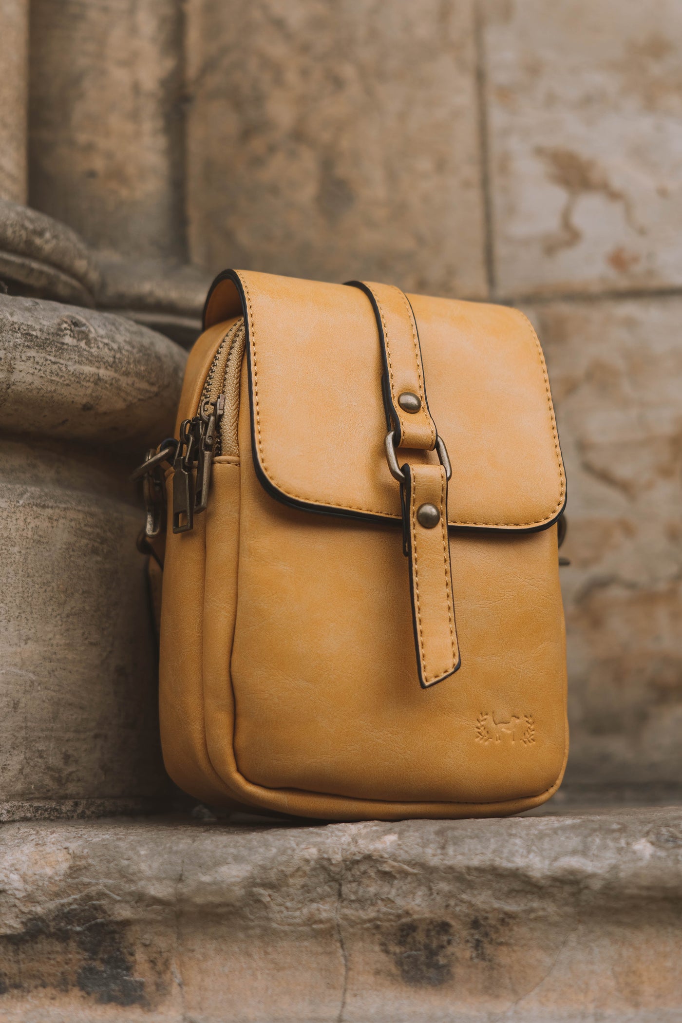 Mustard Town to Trails Vegan Leather Bag