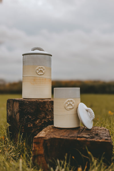 Hand made Pottery Treat Jars in Saffron Glaze