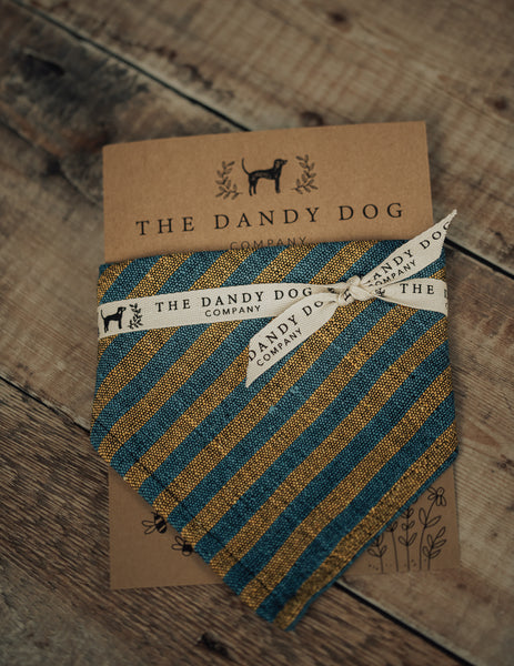 Teal/Mustard Seaside Stripe Bandana