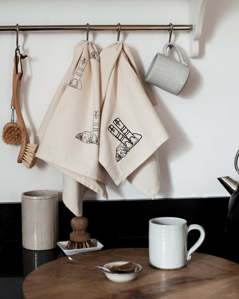 Organic Cotton Tea Towels (Wherever I lay My Head)