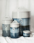 Large Pottery Pet Food Storage Jar in Seascape Glaze