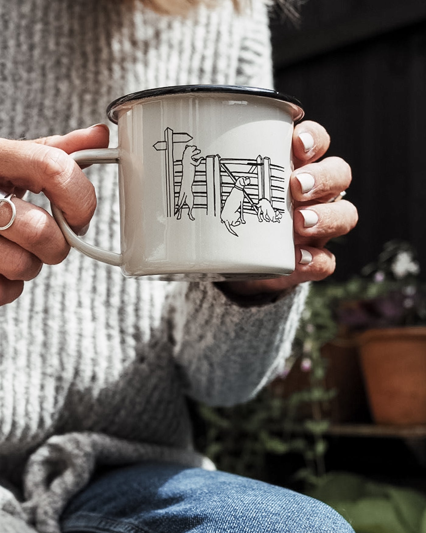 Set of Two Enamel Mugs