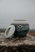 Round Treat Jar in Seascape Glaze