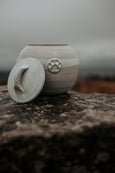 Round Treat Jar in Soft Chalk Glaze