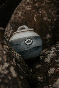 Round Treat Jar in Seascape Glaze