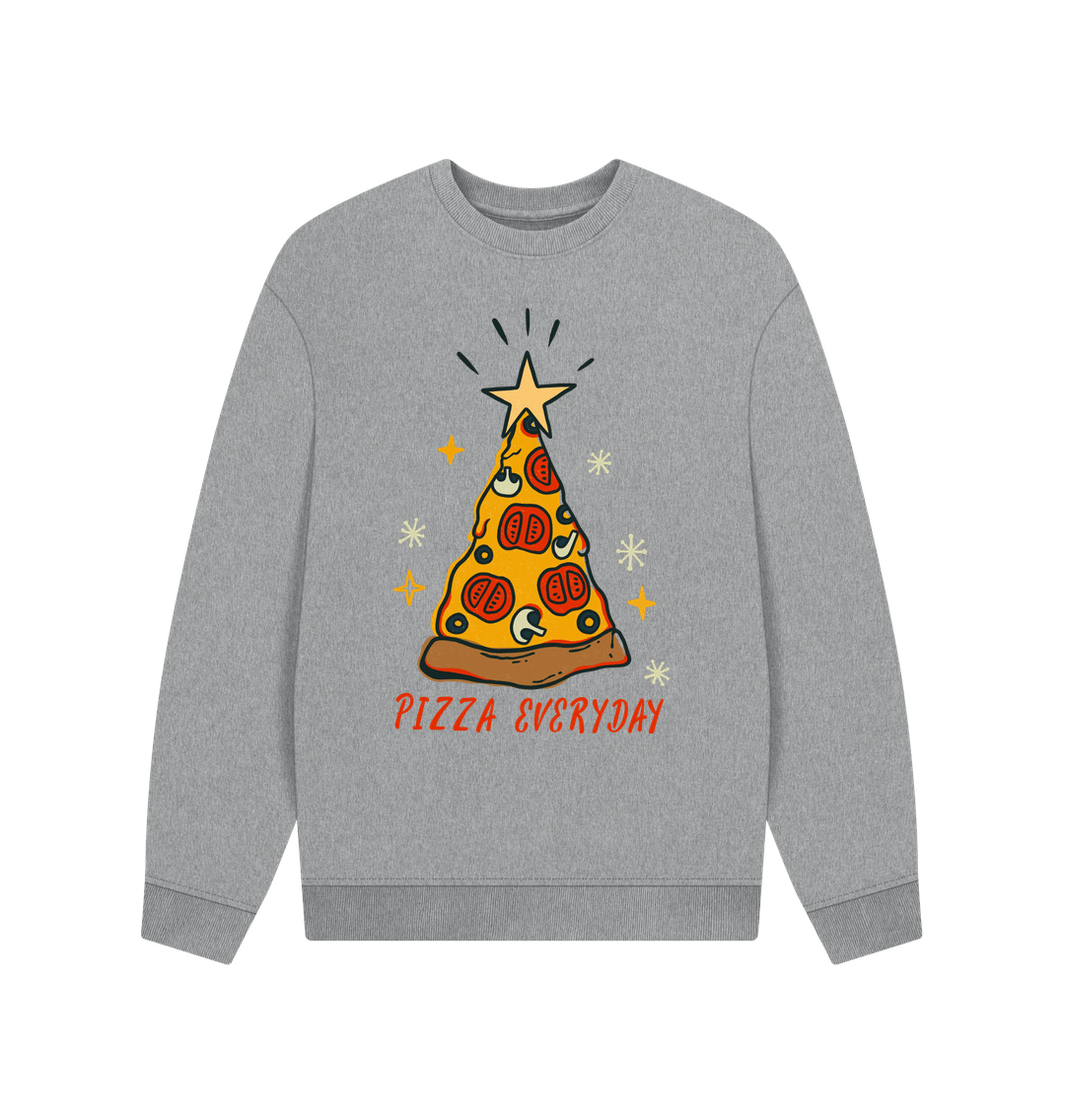 Athletic Grey Men's Pizza Christmas Jumper