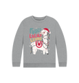 Athletic Grey Kids Llama Christmas Jumper