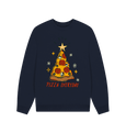 Navy Blue Men's Pizza Christmas Jumper