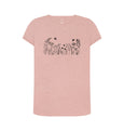 Sunset Pink Wildflower meadow Recycled Cotton fitted tee