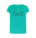 Seagrass Green Wildflower meadow Recycled Cotton fitted tee