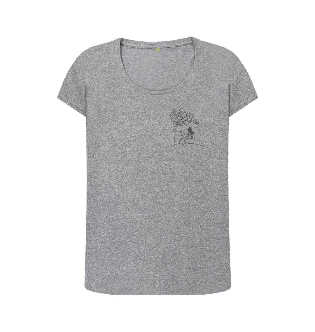 Athletic Grey Two's Company Small Logo Scoop Neck T