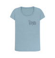 Stone Blue Looking for Adventure Small Logo Scoop Neck Tee