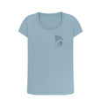Stone Blue Two's Company Small Logo Scoop Neck T