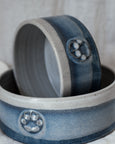 Handmade Pottery Bowls in Seascape Blue Glaze