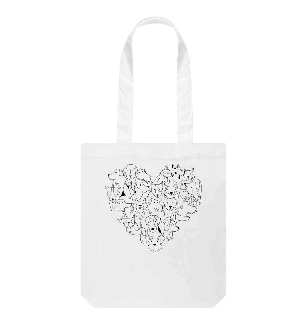 White For the Love of Dogs Tote Bag