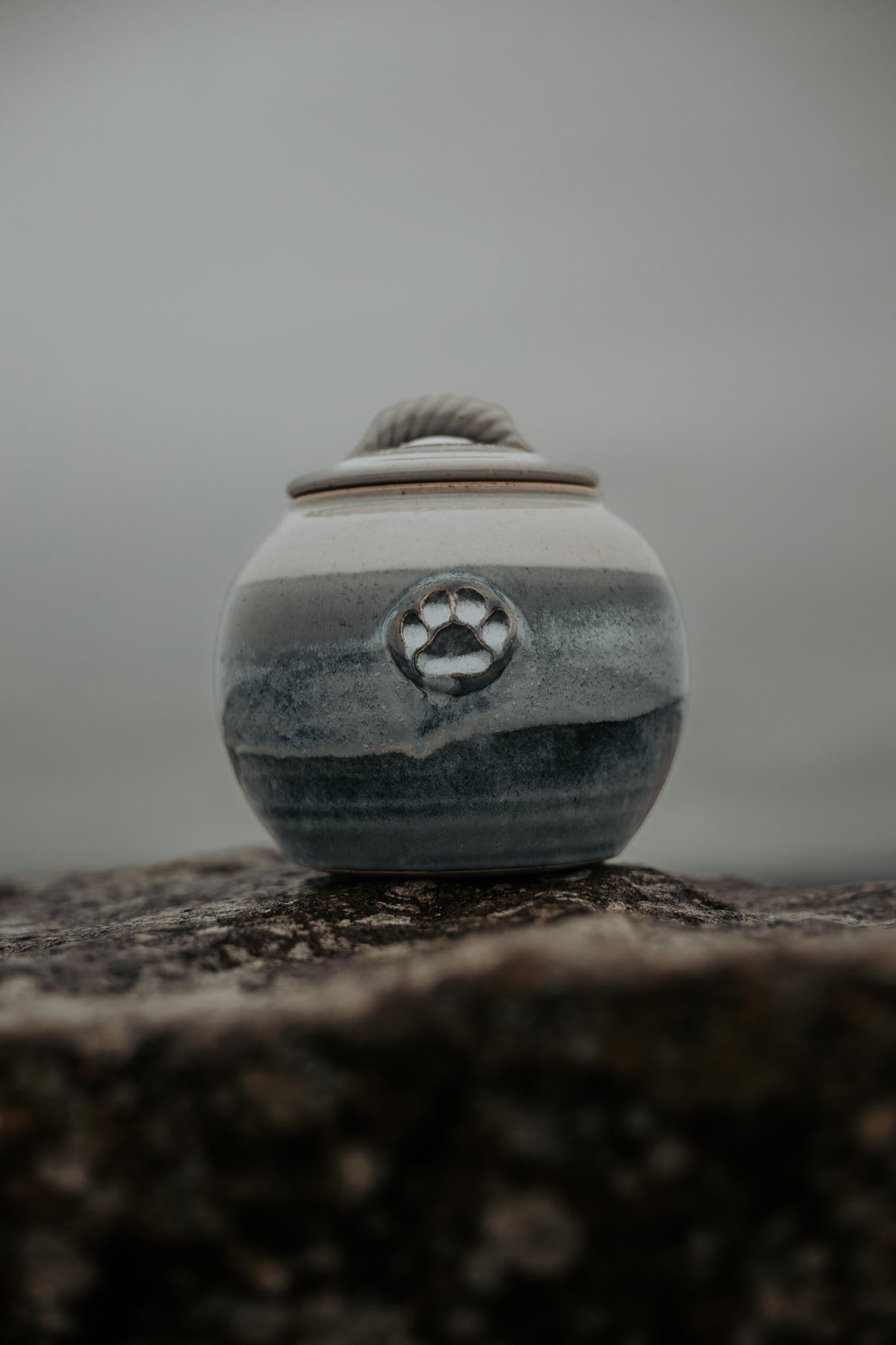 Round Treat Jar in Seascape Glaze