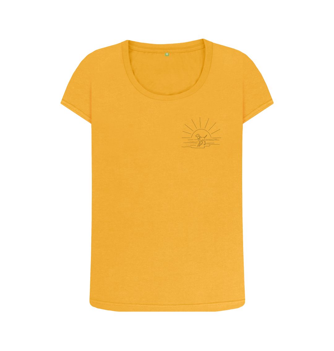 Mustard Sandy Toes & Salty Nose Small Logo Scoop Neck Tee