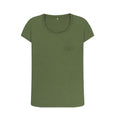 Khaki Sandy Toes & Salty Nose Small Logo Scoop Neck Tee