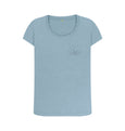 Stone Blue Sandy Toes & Salty Nose Small Logo Scoop Neck Tee