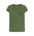 Khaki Two's Company Small Logo Scoop Neck T